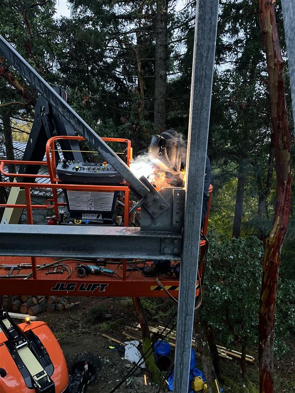 Structural Steel Supports for New Deck on Sloped Vancouver Island Property